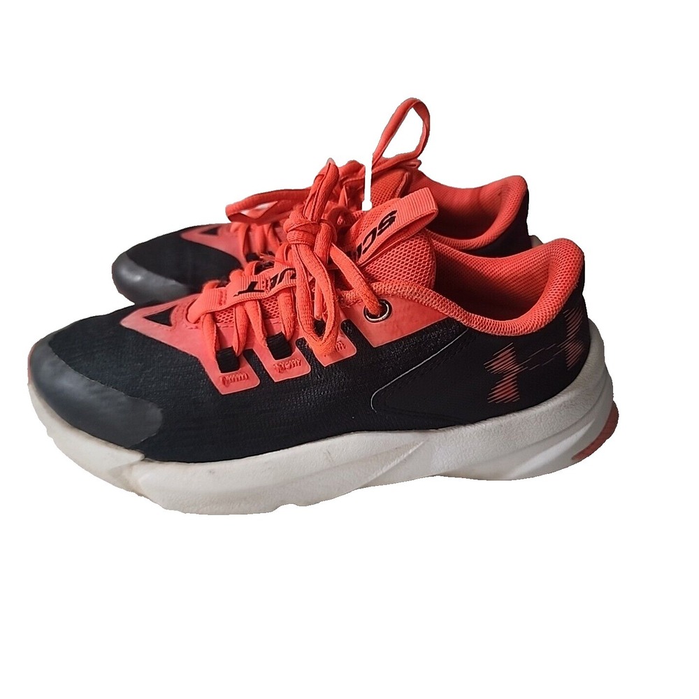 Boys Under Armour 3025535-001 Scramjet Running Shoes - Black/Orange Size 4.5y